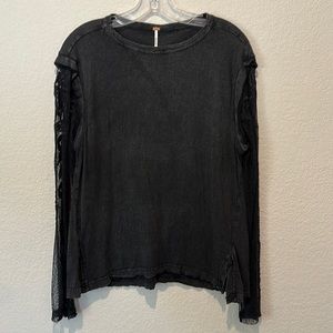Free People shirt with lace sleeves